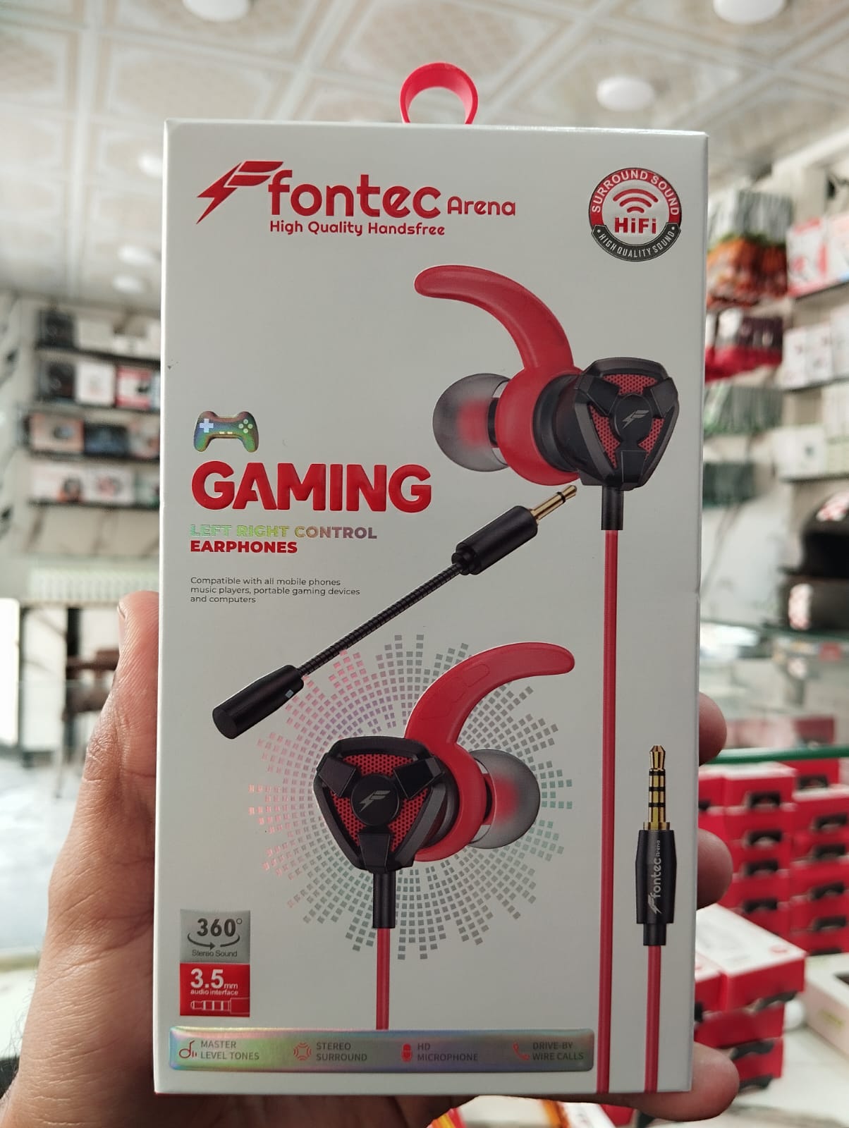 Fontec Arena Gaming Earphones with Detachable Mic – 3.5mm