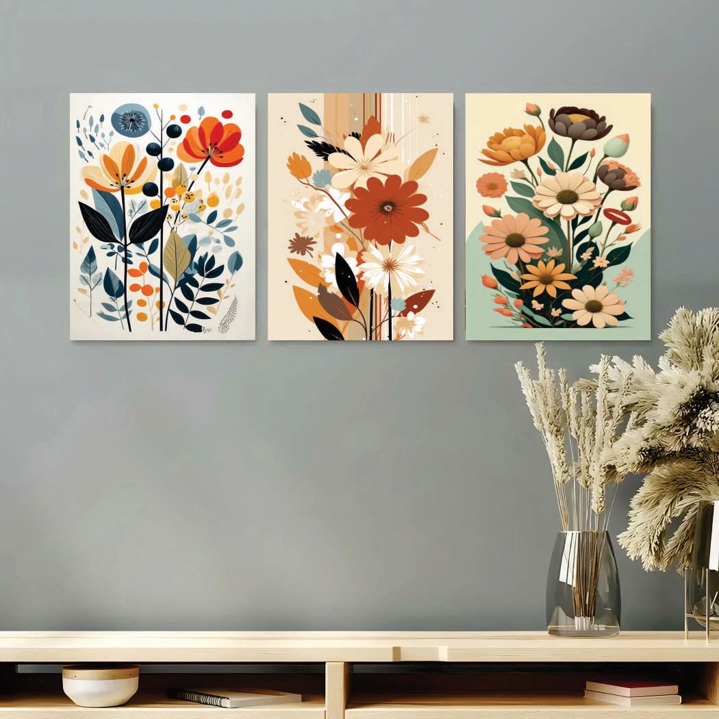 Set of 3 Premium Wall Art Photo Tiles
