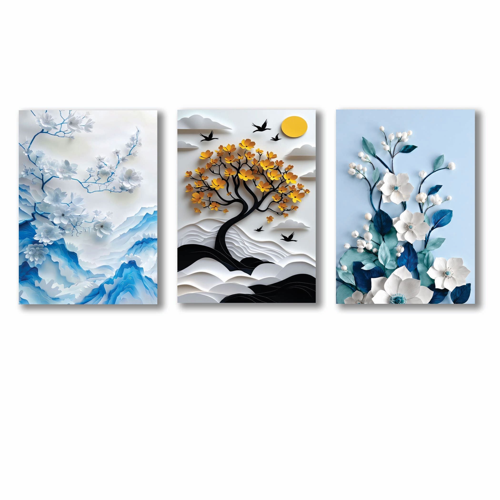 Set of 3 Premium Wall Art Photo Tiles