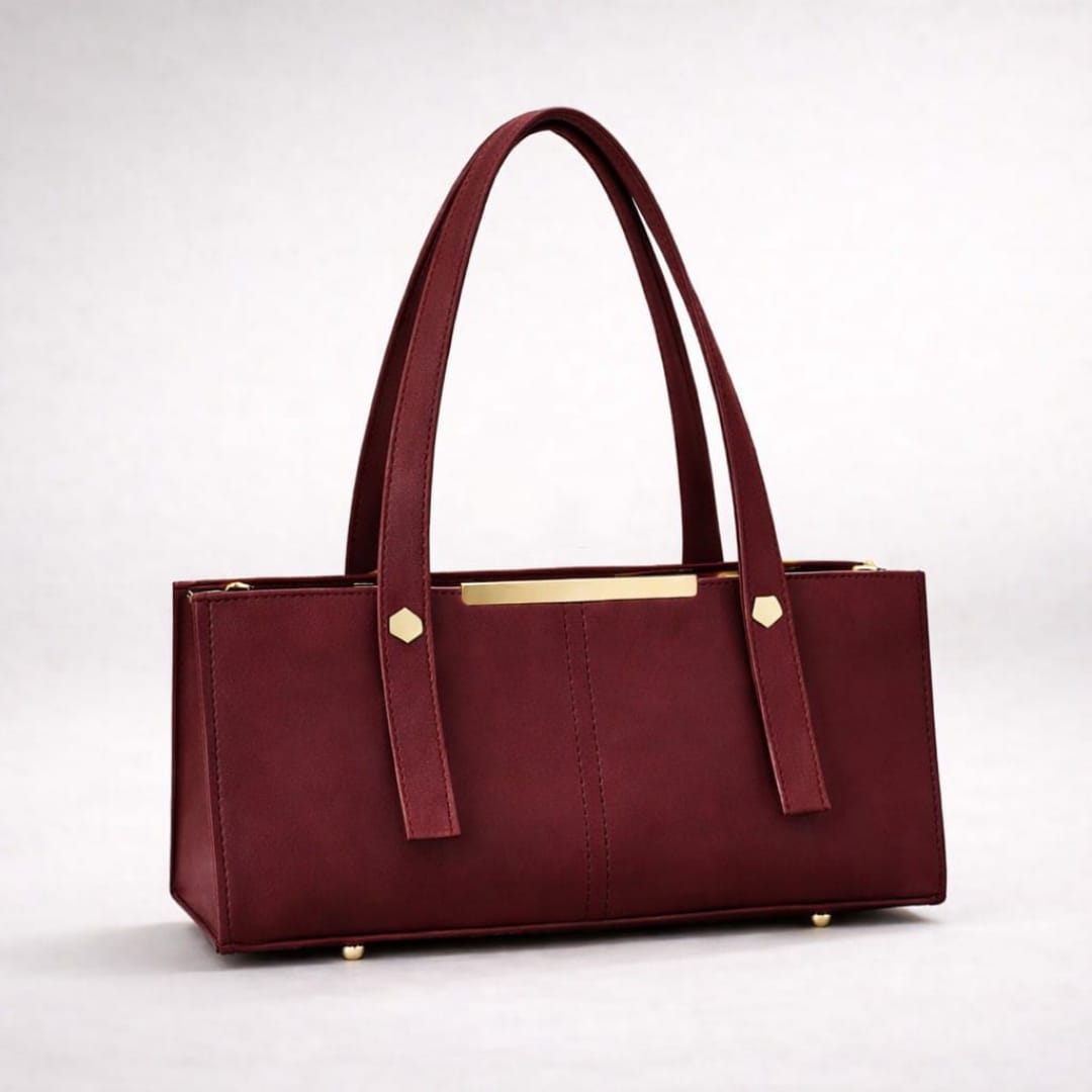Grace Line Structured PU Leather Tote Bag for Women Black