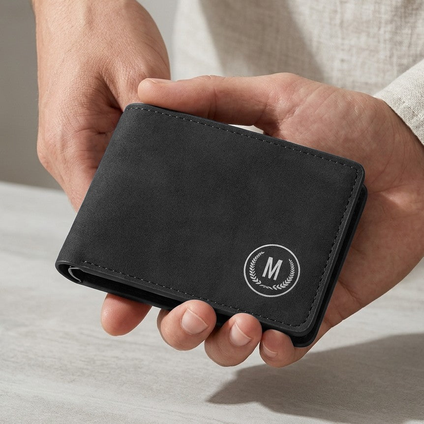 M-Design Soft Leather Bifold Wallet for Men Black