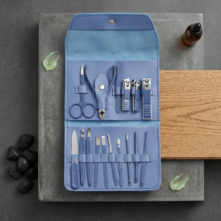 16-Piece Premium Personal Manicure &amp; Pedicure Grooming Kit