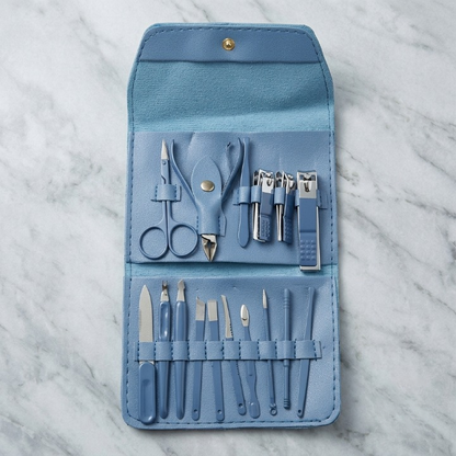 16-Piece Premium Personal Manicure &amp; Pedicure Grooming Kit