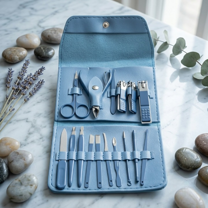 16-Piece Premium Personal Manicure &amp; Pedicure Grooming Kit