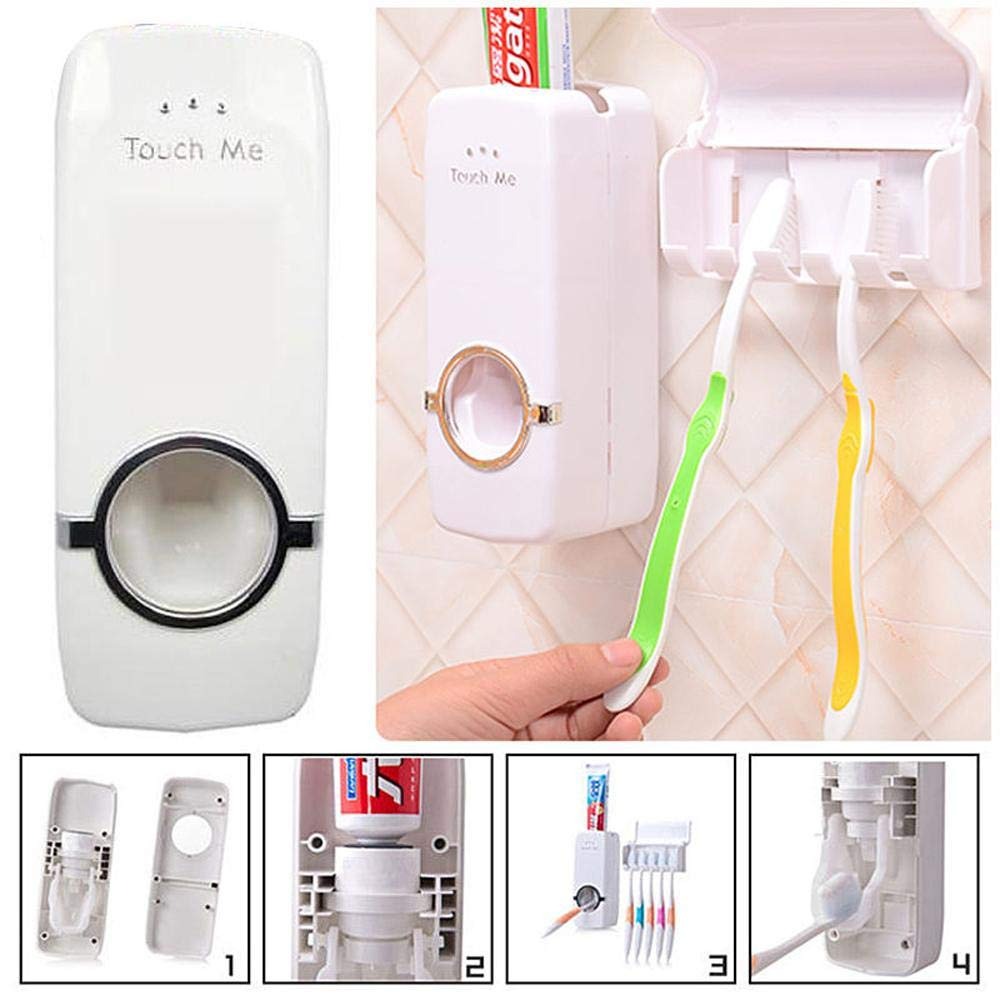 Automatic Toothpaste Dispenser With Toothbrush Holder