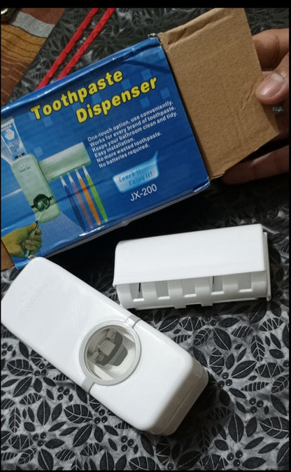 Automatic Toothpaste Dispenser With Toothbrush Holder