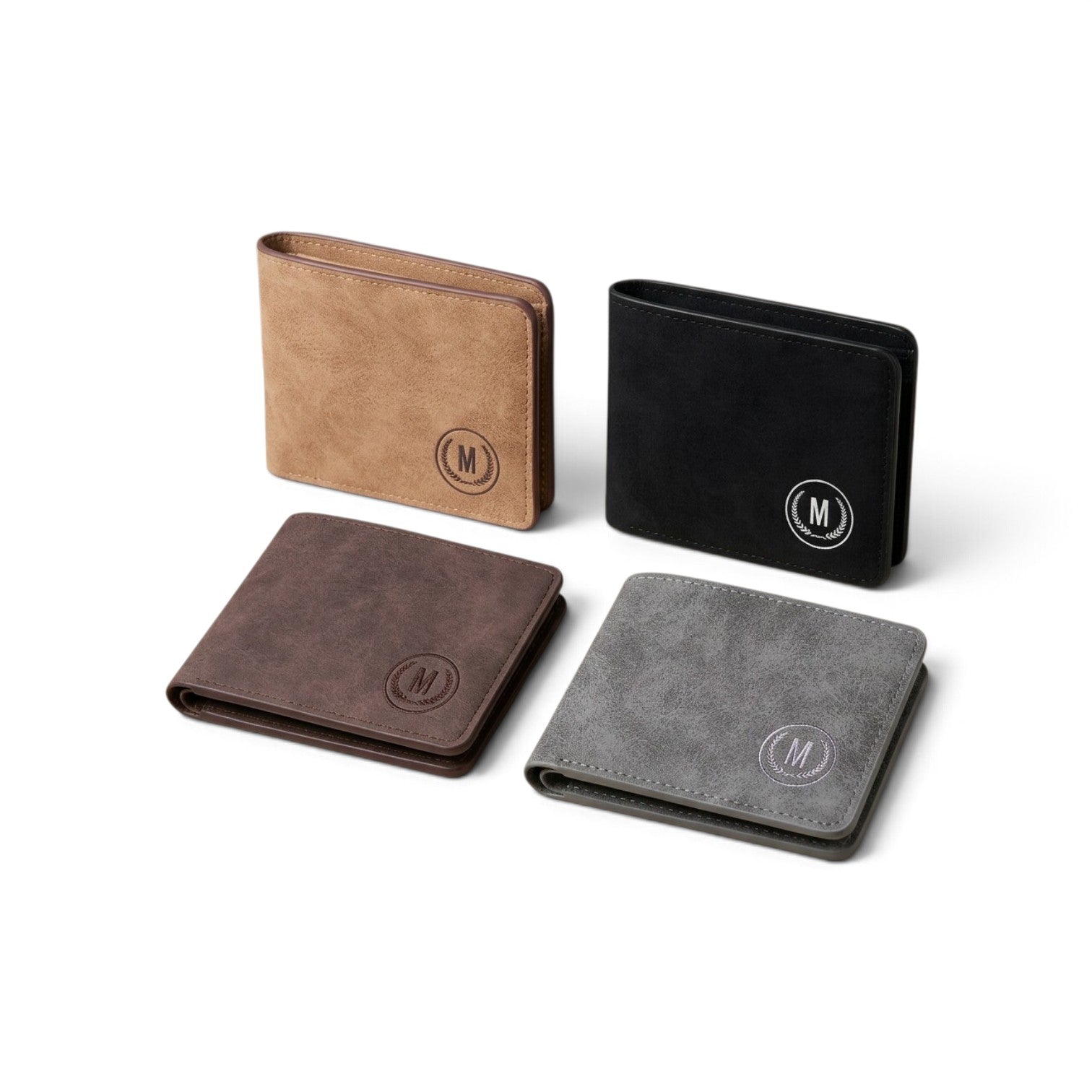 M-Design Soft Leather Bifold Wallet for Men Black