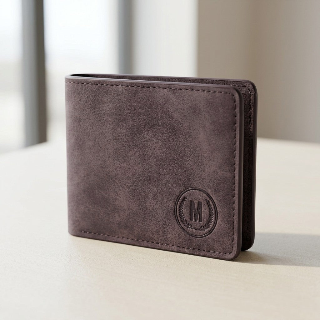 M-Design Soft Leather Bifold Wallet for Men Black