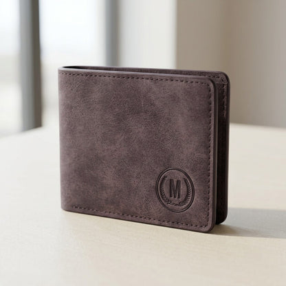 M-Design Soft Leather Bifold Wallet for Men Black