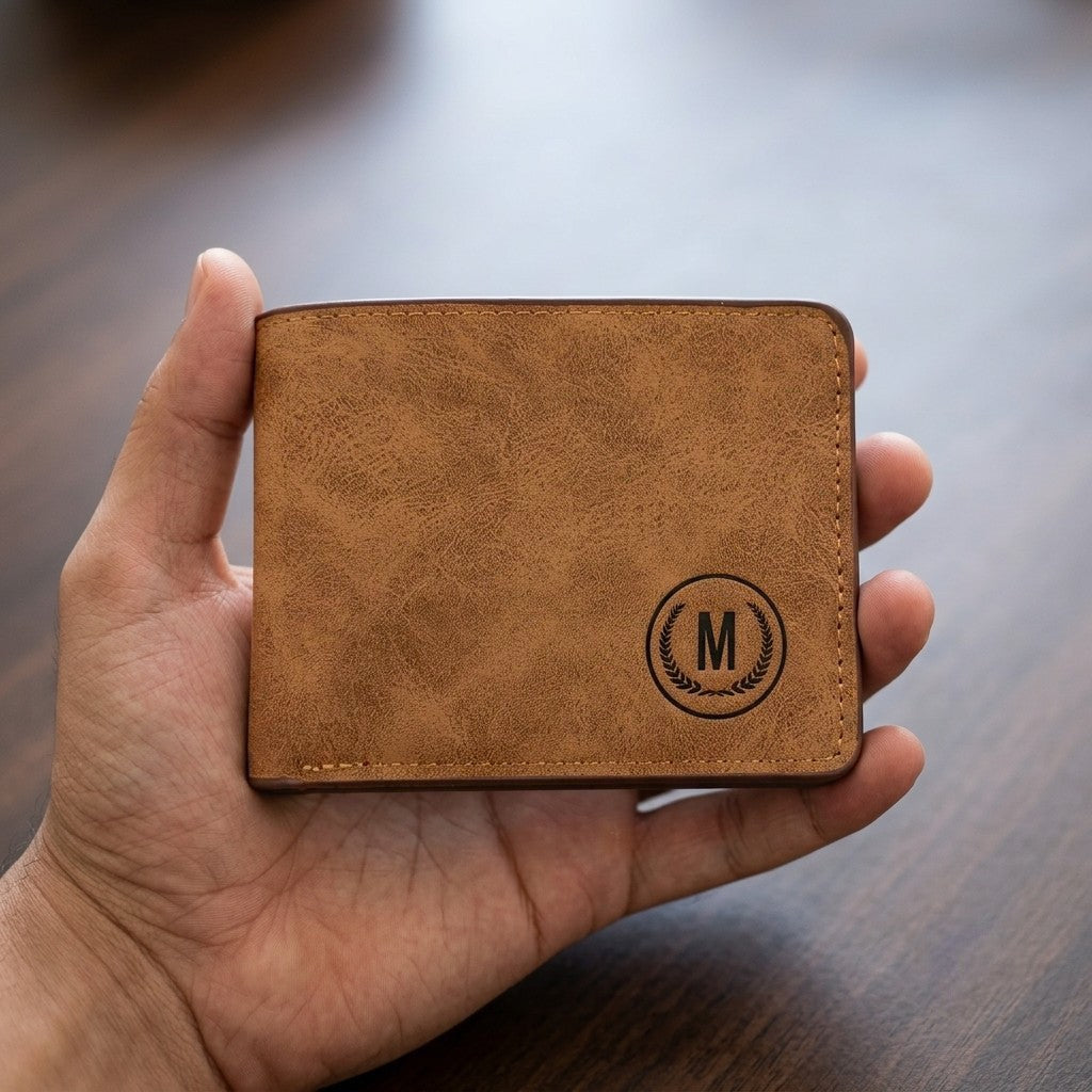M-Design Soft Leather Bifold Wallet for Men Black