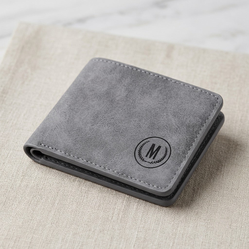 M-Design Soft Leather Bifold Wallet for Men Black