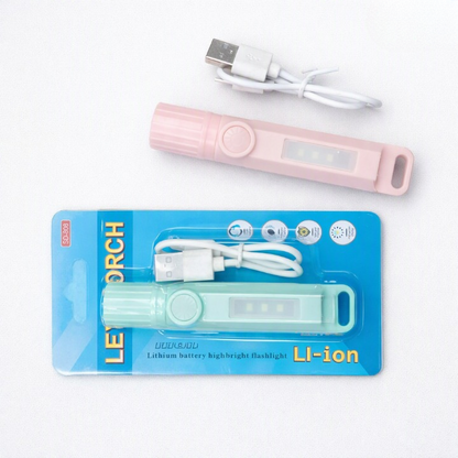 Rechargeable LED Torch Light with USB Charging Cable