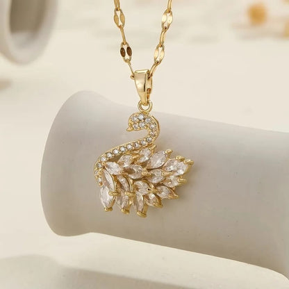 Swan Zircon Necklace -