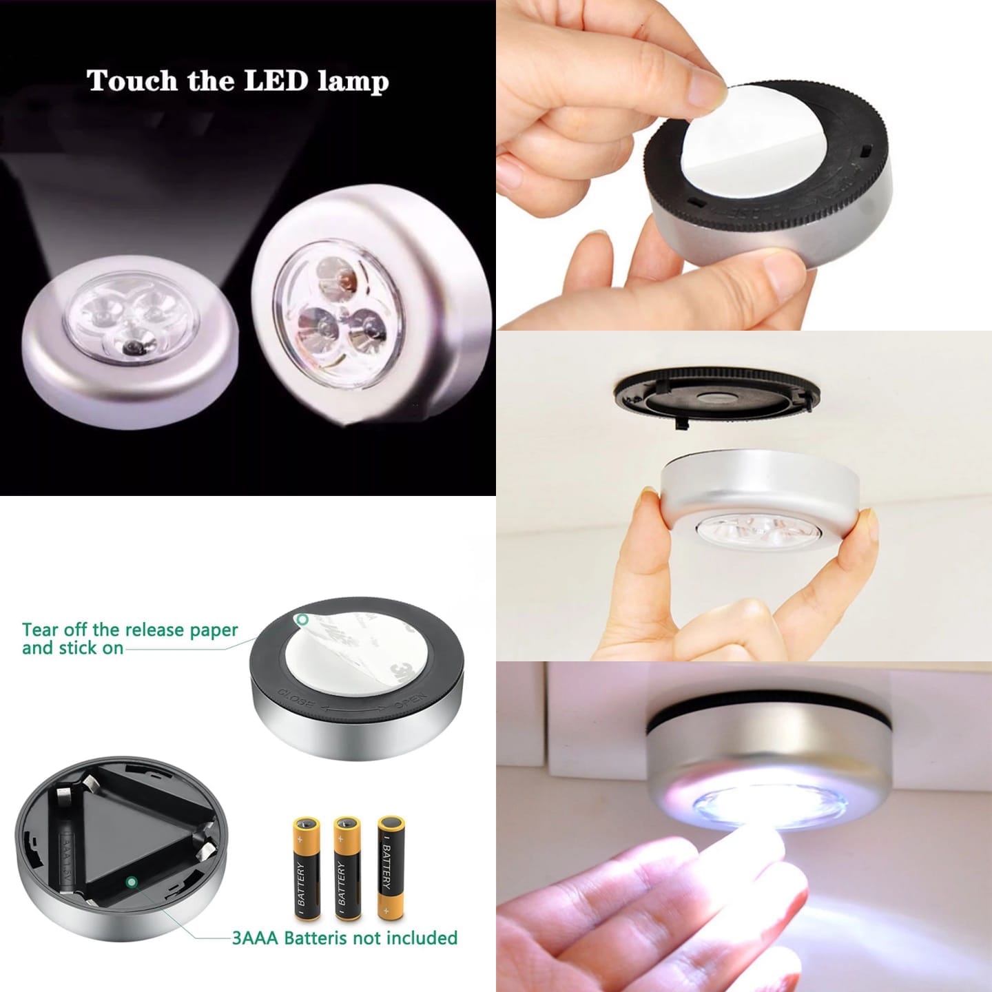 1 Pc Mini Wireless 3 LED Push