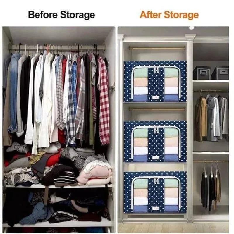 Foldable Metal Frame Clothes Storage
