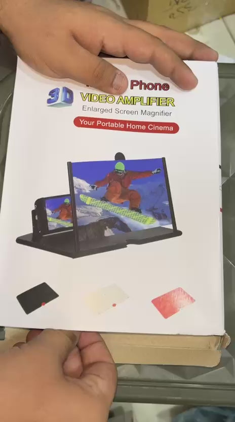 Mobile Screen Magnifier – HD 3D Video Amplifier &amp; Foldable Smartphone Stand